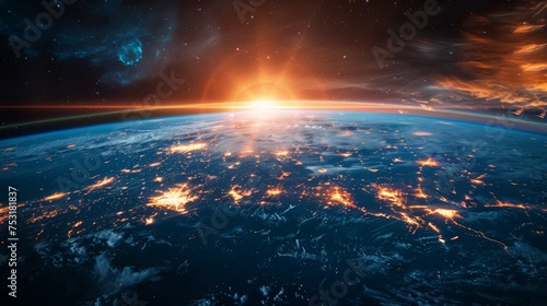 Space Rocket Drifting in Space