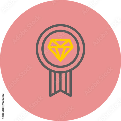 Badge Line Two Color Circle