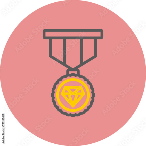 Badge Line Two Color Circle