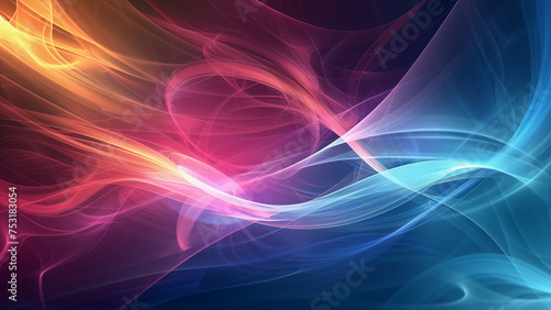 Modern abstract background with wavy glowing lines in vibrant colors