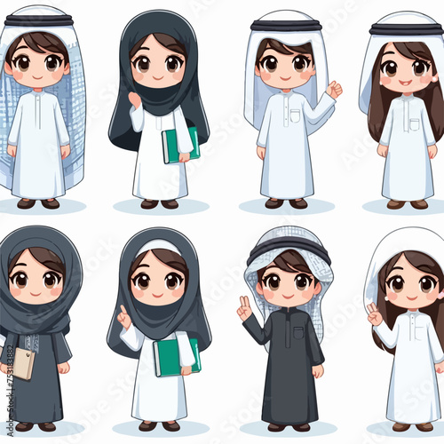 cartoon islamic muslim traditional wear