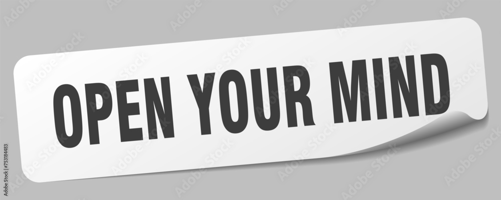 open your mind sticker. open your mind label open your mind sticker. open your mind label