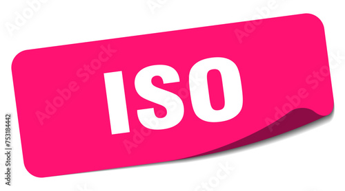 iso sticker. iso label