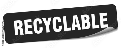 recyclable sticker. recyclable label