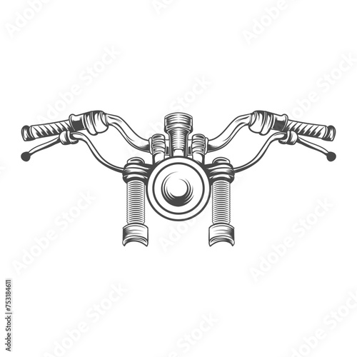 Motorcycle handle bar front view drawing vector design