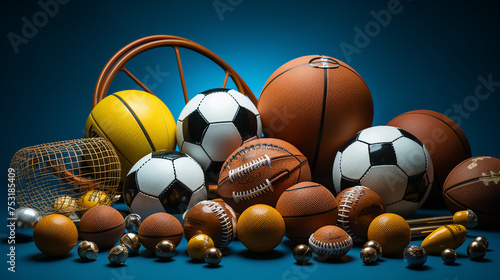 Sport balls isolated on color background