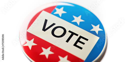 Reminder to Vote: Making Your Voice Heard in America\'s 2024 Election.  A Vote Button Badge Pin.