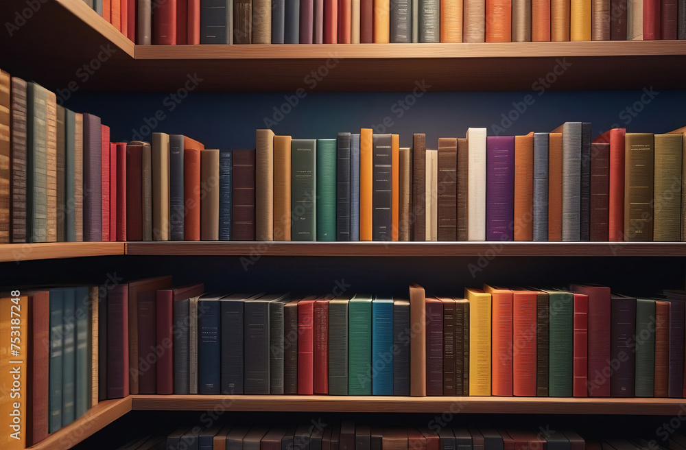 Old books on wooden shelf. Many of beautiful retro book covers, skins. Bookshelf history theme grunge background. Concept on the theme of history, nostalgia, retro Old books on wooden shelf. Many of beautiful retro book covers, skins. Bookshelf history theme grunge background. Concept on the theme of history, nostalgia, retro