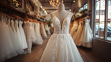 Elegante Versprechen: Ein prachtvolles Brautkleid in einem Brautmodengeschäft
