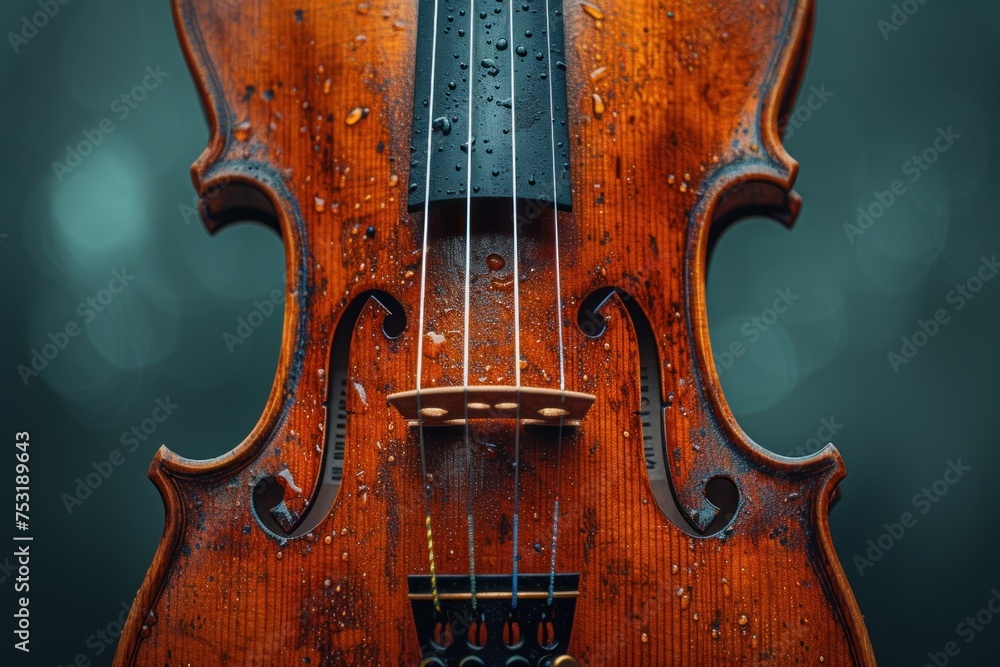 Close-up of a well-loved violin, showcasing intricate details and timeless craftsmanship Close-up of a well-loved violin, showcasing intricate details and timeless craftsmanship
