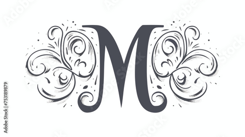 M logogram for font M in your name logo with music t photo