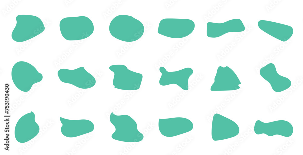 Abstract fluid blob shapes vector set. Collection forms for design and paint liquid light green blotch shape. Abstract fluid blob shapes vector set. Collection forms for design and paint liquid light green blotch shape.