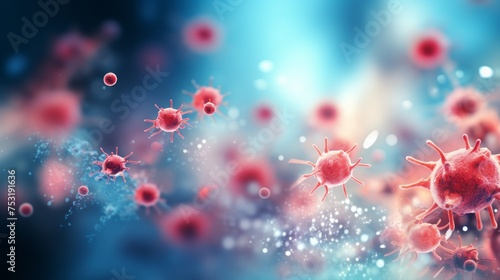 Cancer Biology Research  Blurred Microscopic Scene for Presentation Generative AI