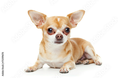 A charming Chihuahua poses against a pristine white backdrop © Venka