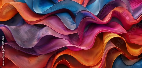 abstract background, colorful raw fabric waves 