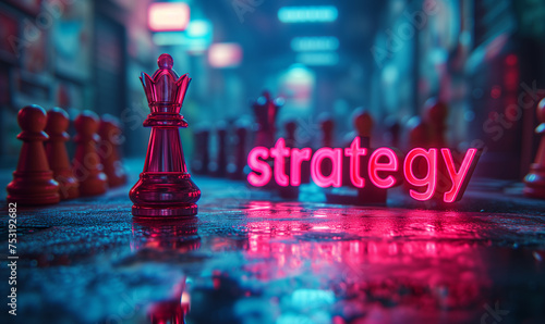 Strategy concept with chess pawns