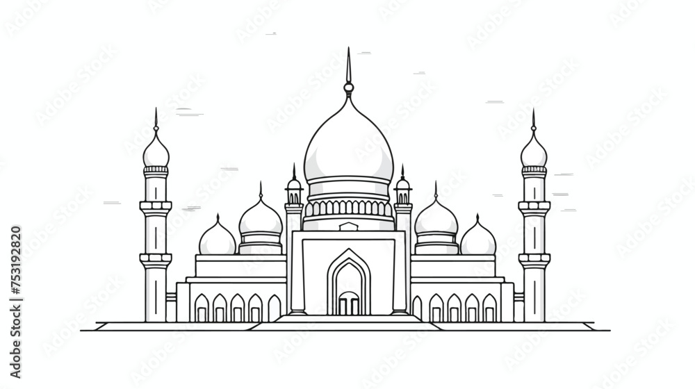 Mosque continuous line drawing vector minimalist des