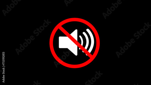 Speaker mute icon isolated on green background. No sound icon. No allowed Sound Sign Animation .