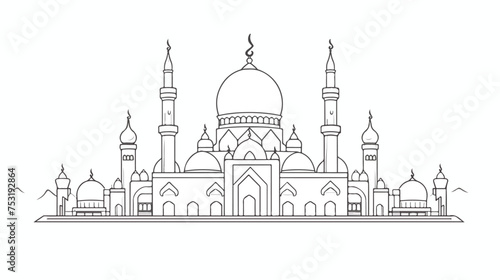 Mosque continuous line drawing vector minimalist des