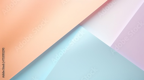 Abstract pastel-colored paper texture background embodies minimalism, featuring geometric shapes and lines in soft pastel hues.