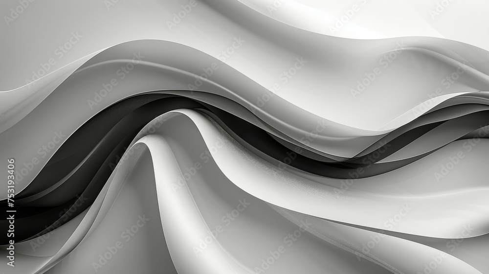 Obraz premium White Wavy Object on Gray Surface