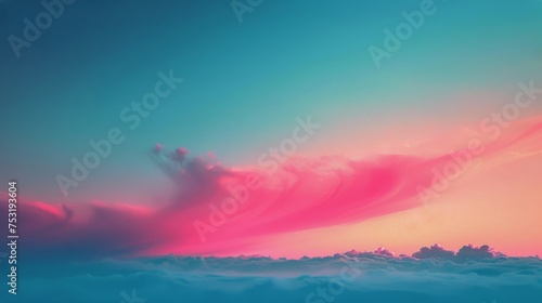 A Colorful Sky With Clouds and a Plane Flying