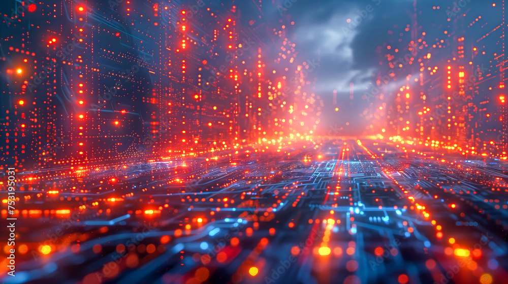 Obraz premium Vision of Digital Future with Advanced Technology AI Generated