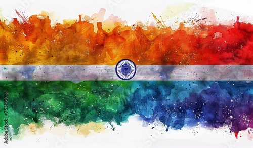 Flag of India Painted on a Wall
