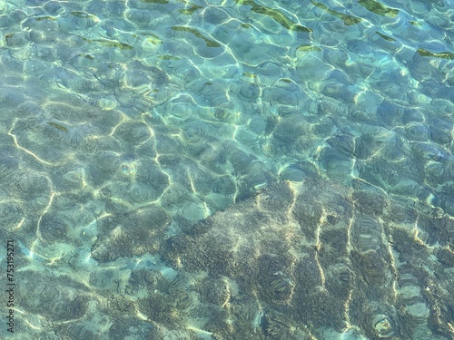 Blue clear sea water surface.