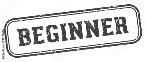 beginner stamp. beginner rectangular stamp on white background