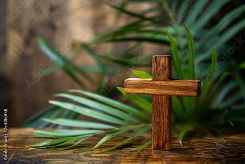 Wooden Cross on Wooden Table