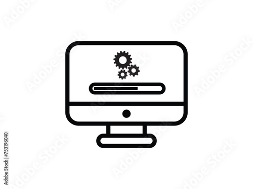 Loading process. Update system icon. Concept of upgrade application progress icon for graphic and web design. Upgrade Update system icon.