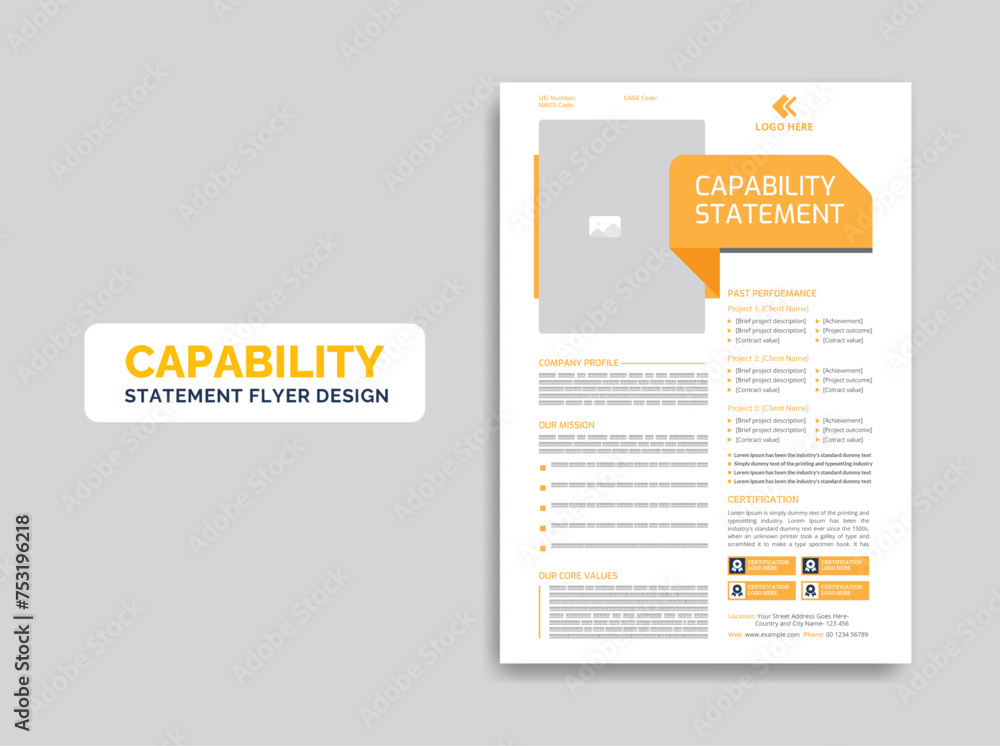 Obraz premium Capability Statement template design