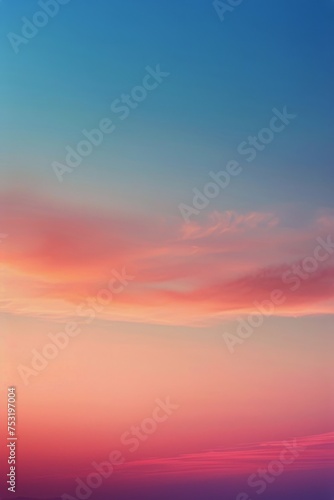 Colorful Sky With Clouds and Plane Flying