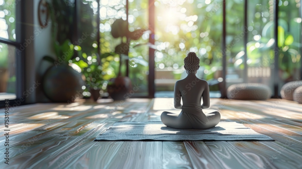 Fototapeta premium Yoga Instructor Background for Presentation Slide Generative AI