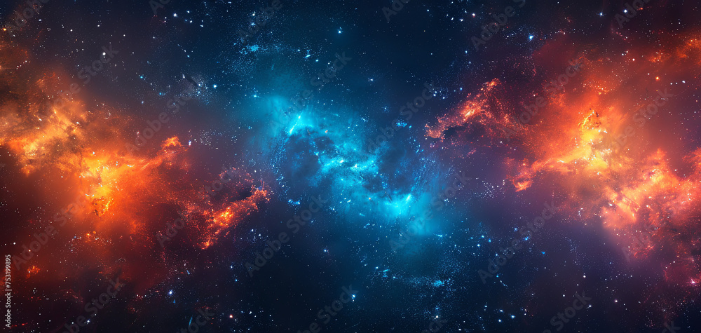 Outer Space nebula background. Space colorful clouds against Star field. Cosmos wallpaper.	 - obrazy, fototapety, plakaty 