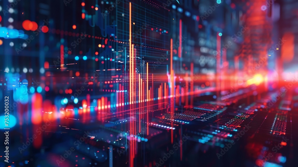Fototapeta premium Algorithmic Trading: Blurred Scene for Presentation Slide Generative AI