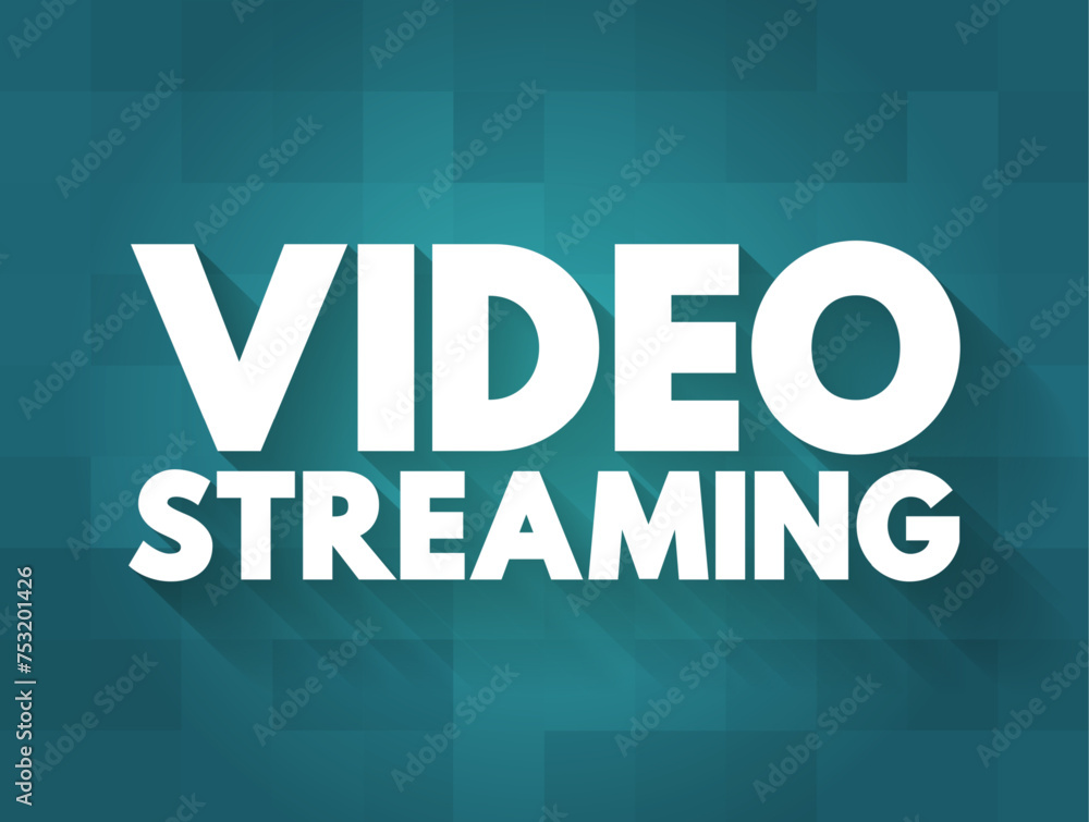 Video Streaming is a method of viewing video content without actually downloading the media files, text concept background