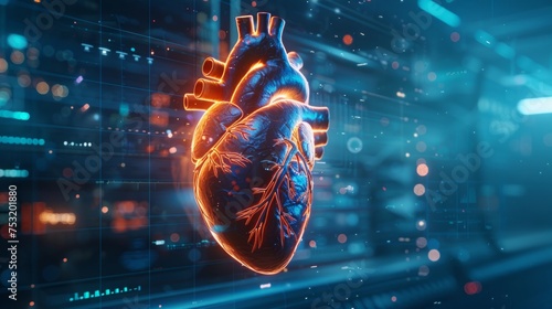 Cardiovascular Technology Showcase: Blurred Scene Ideal for Presentations Generative AI