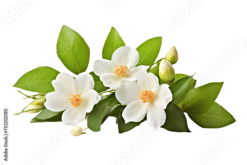 White flowers icon, 3D render style, isolated on white or transparent background.