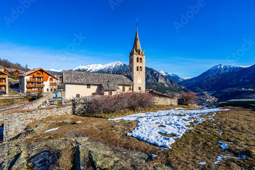 Church of Saint Peter in Puy-Saint-Pierre, a hillside Alpine village located above Briançon in the Hautes Alpes department of the French Alps, France