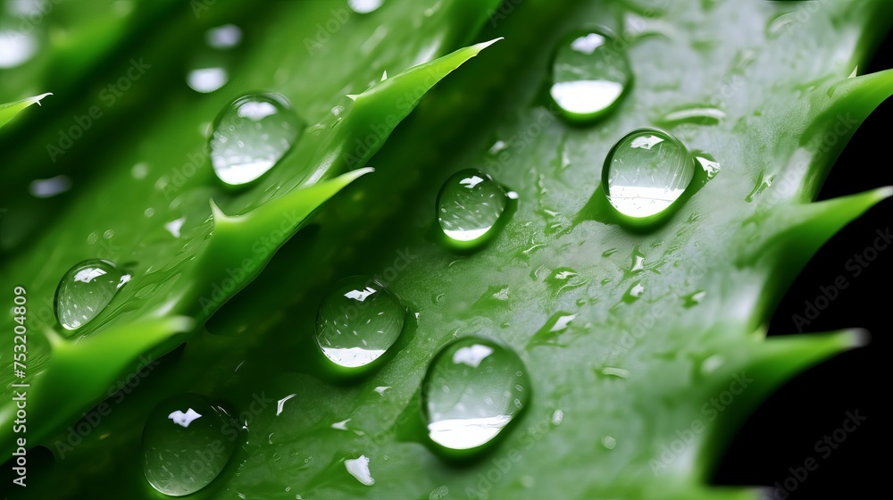Close-up imagery captures a spiral aloe vera plant adorned with water droplets, highlighting its intricate beauty. Close-up imagery captures a spiral aloe vera plant adorned with water droplets, highlighting its intricate beauty.