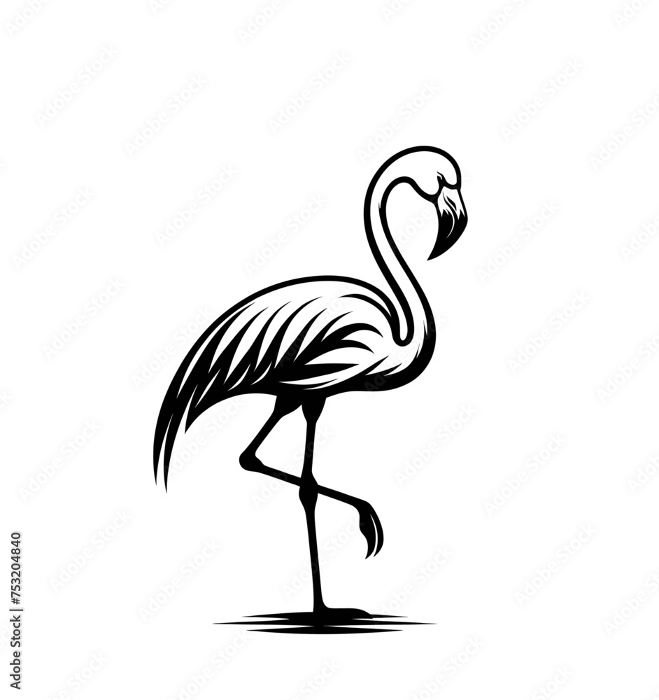 Flamingo modern isolated vector illustration