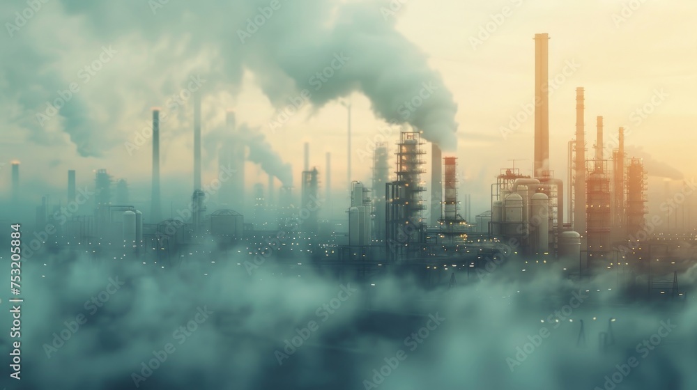 Pollution Control Scene for Presentation Slide Generative AI Pollution Control Scene for Presentation Slide Generative AI