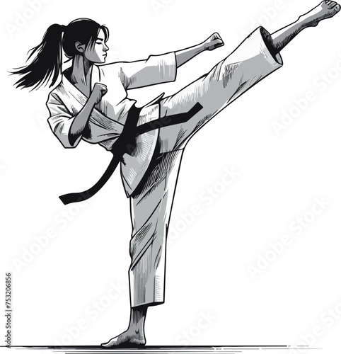 illustration of a person with a karate kimono 