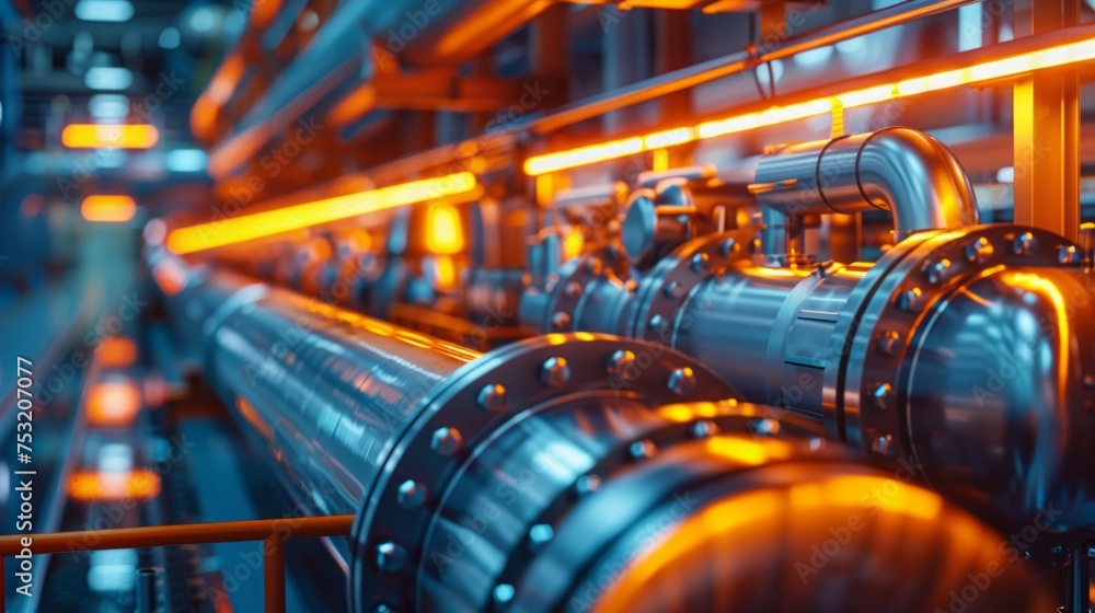 Fototapeta premium Thermal Engineering Concept with Blurred Background for Presentation Generative AI