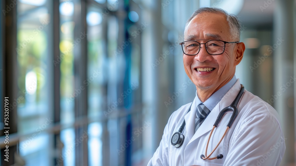 Fototapeta premium hief physician with a happy and confident expression.