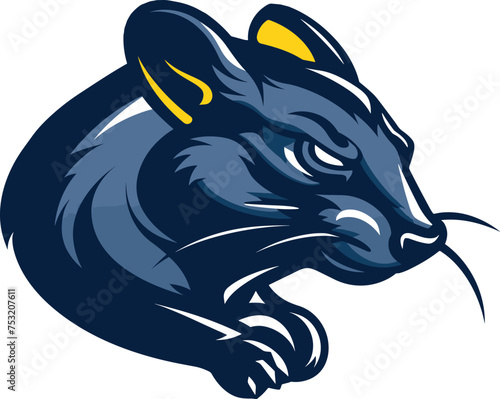 Rat mascot logo design vector with modern illustration concept style for badge. Rat head mascot esport logo template, Rat logo design vector