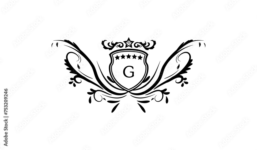 heraldic shield with wings and crown heraldic shield with wings and crown