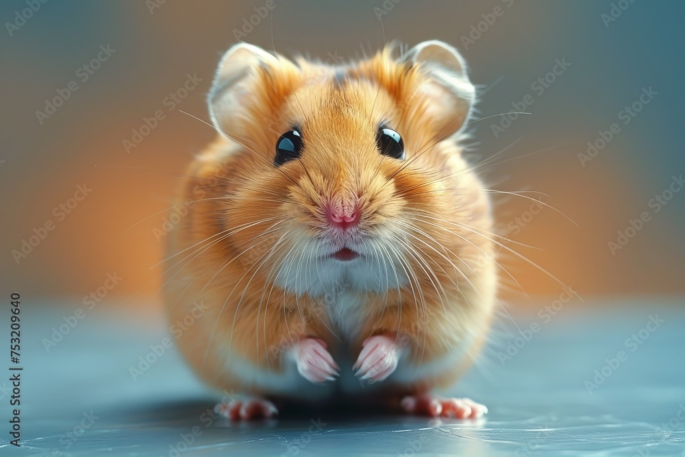 A captivating close-up of a hamster gazing thoughtfully, emphasizing its enchanting facial features